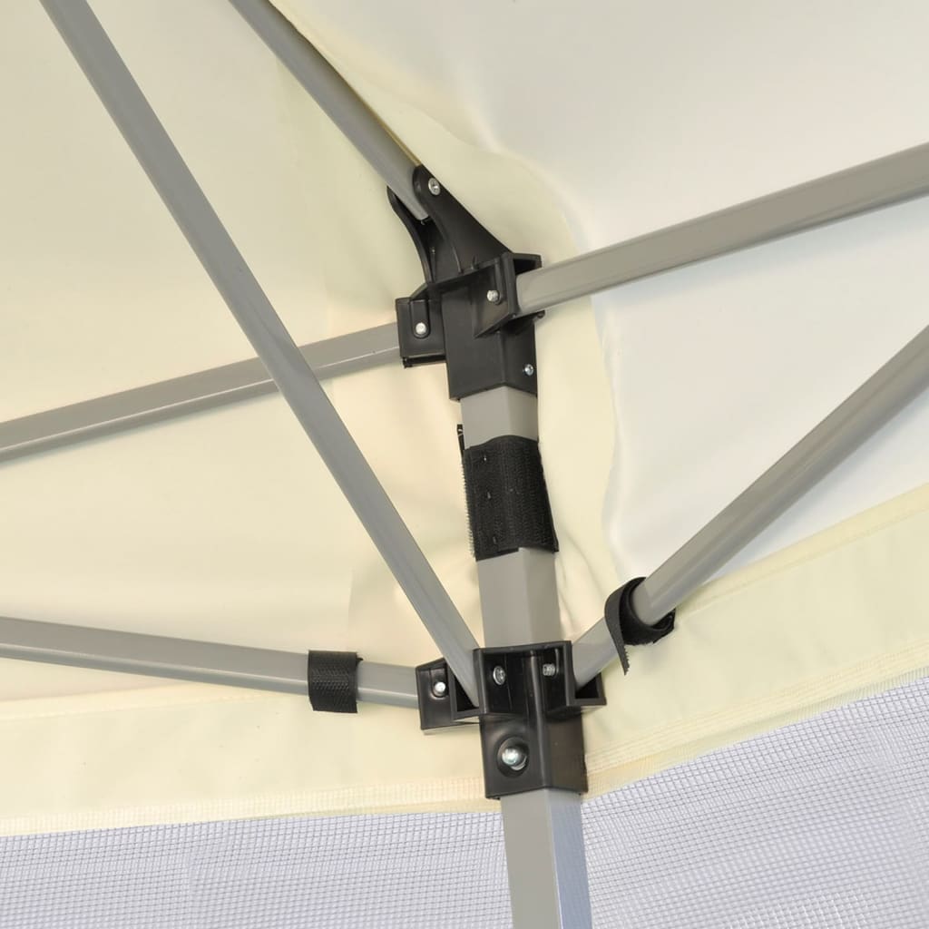 vidaXL Hexagonal Pop-Up Zelt mit 6 Seitenwänden Cremeweiß 3,6x3,1 m