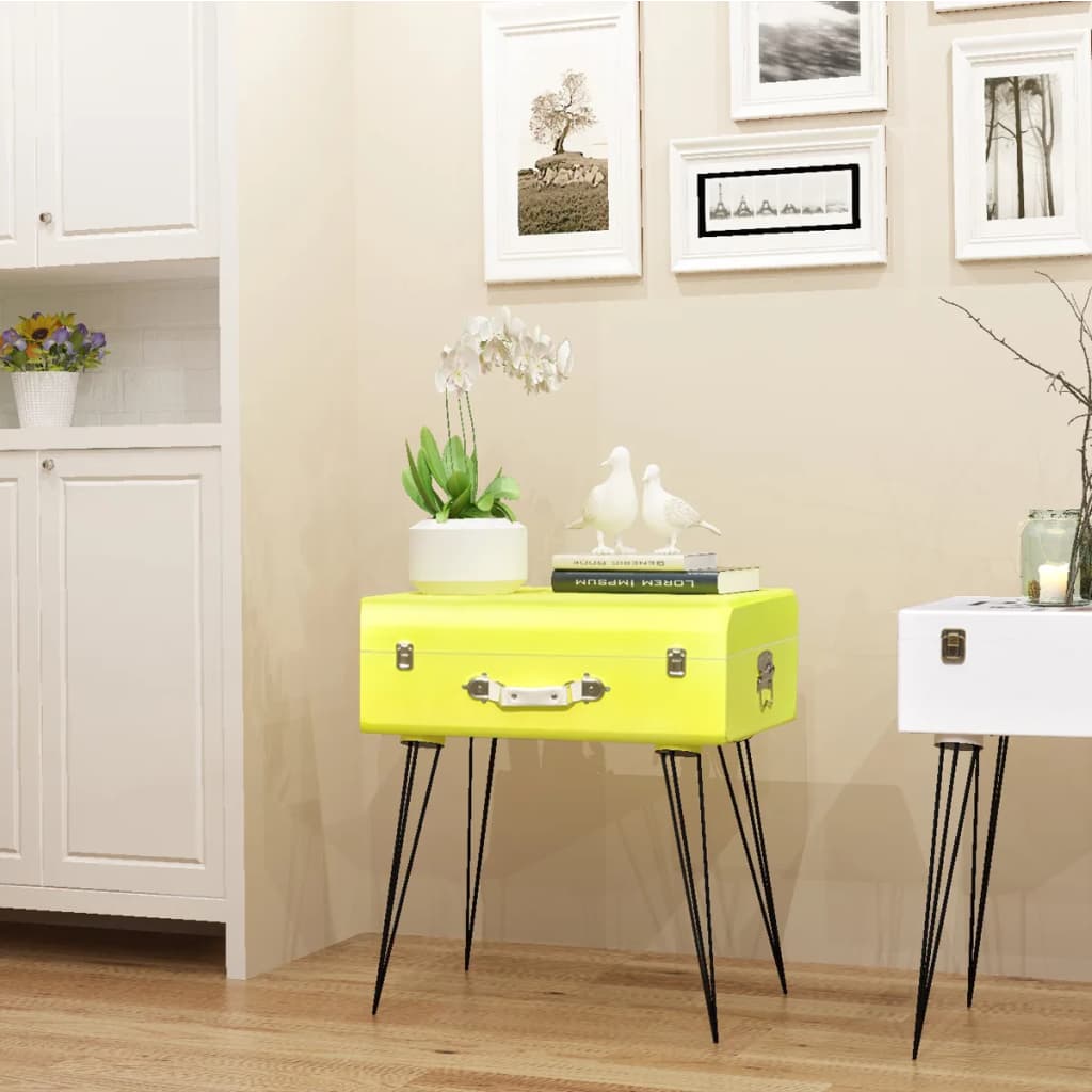 vidaXL Beistelltisch 49,5x36x60 cm Gelb