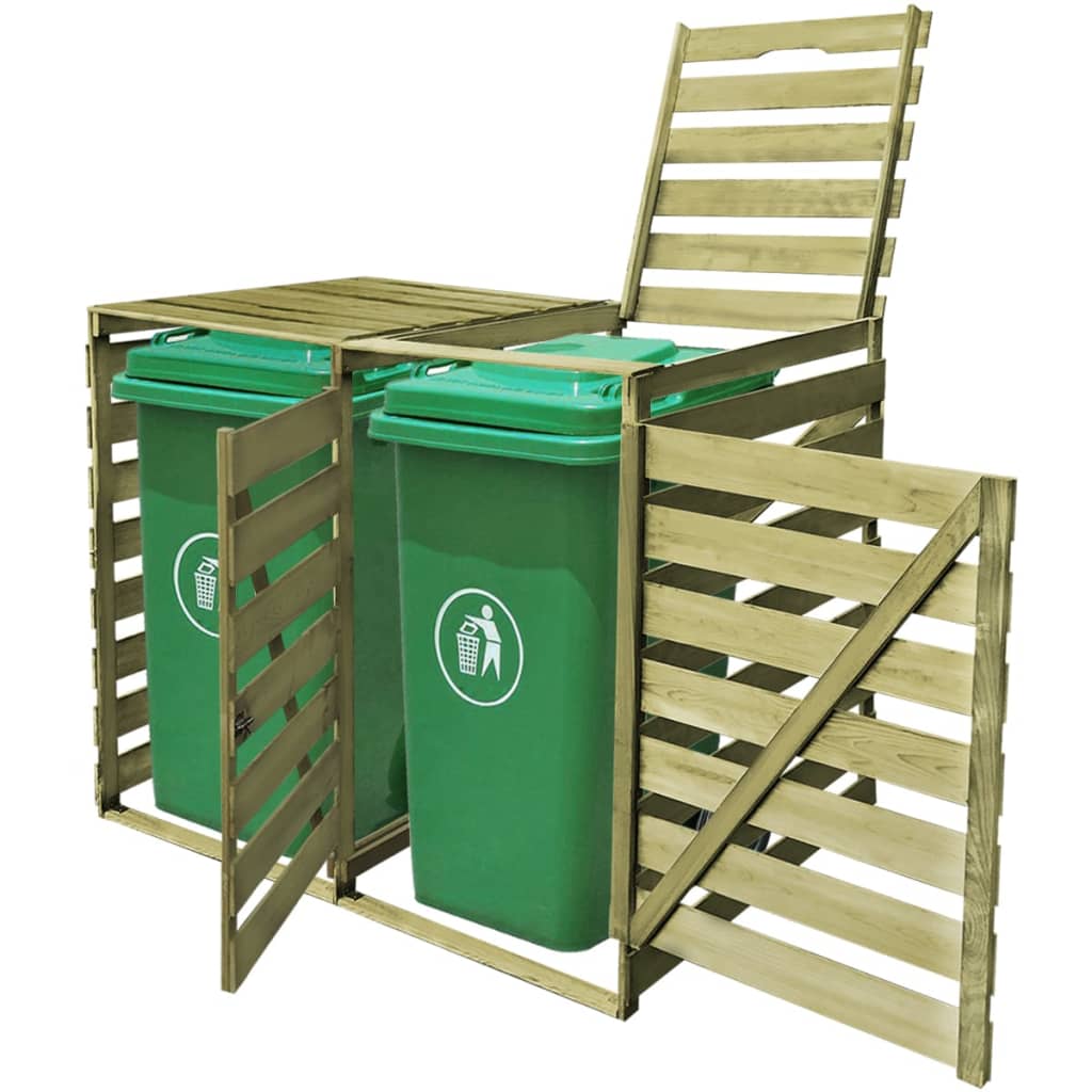vidaXL Mülltonnenbox für 1 Tonne 240 L Imprägniertes Holz