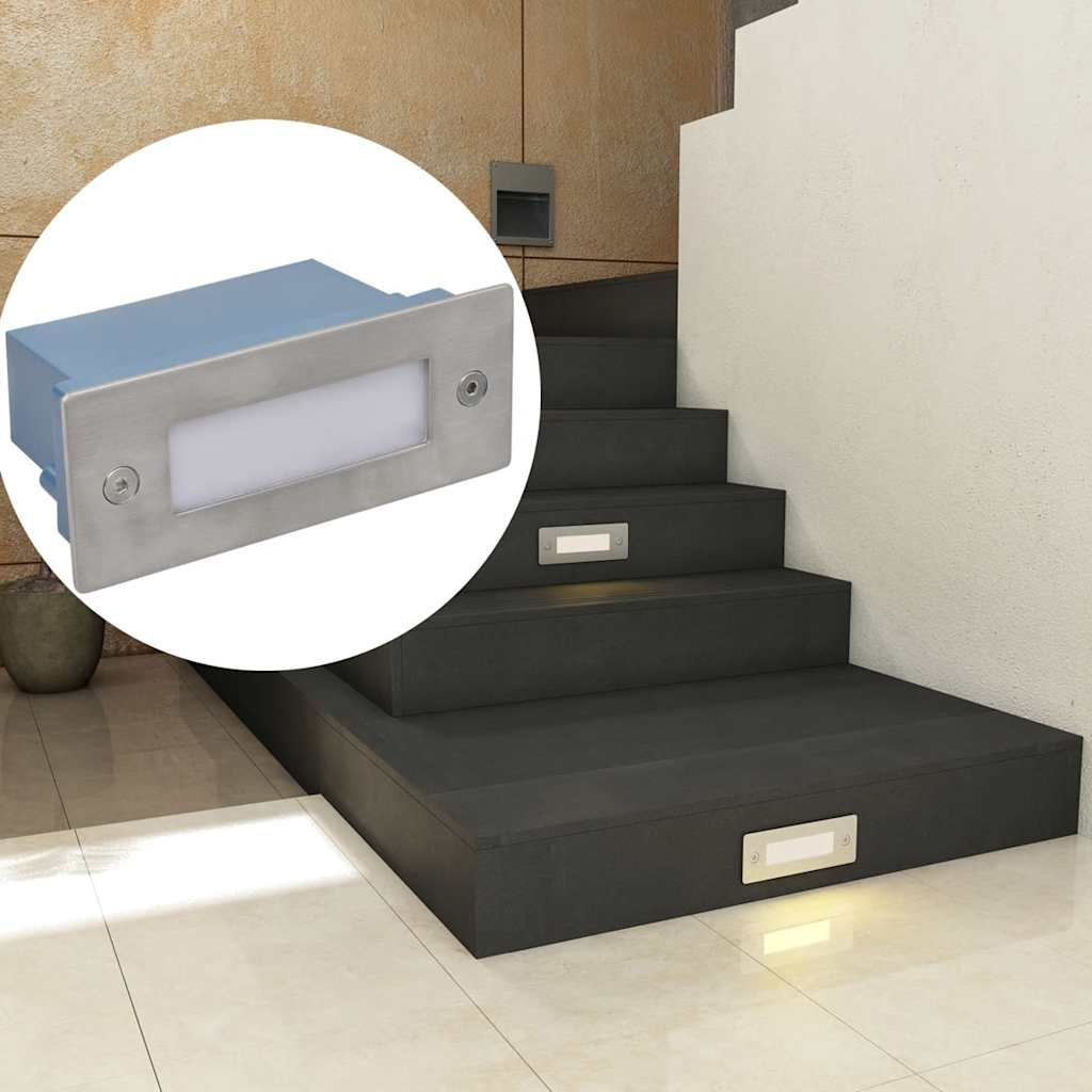 vidaXL LED-Wandeinbauleuchten für Treppen 6 Stk. 44x111x56 mm
