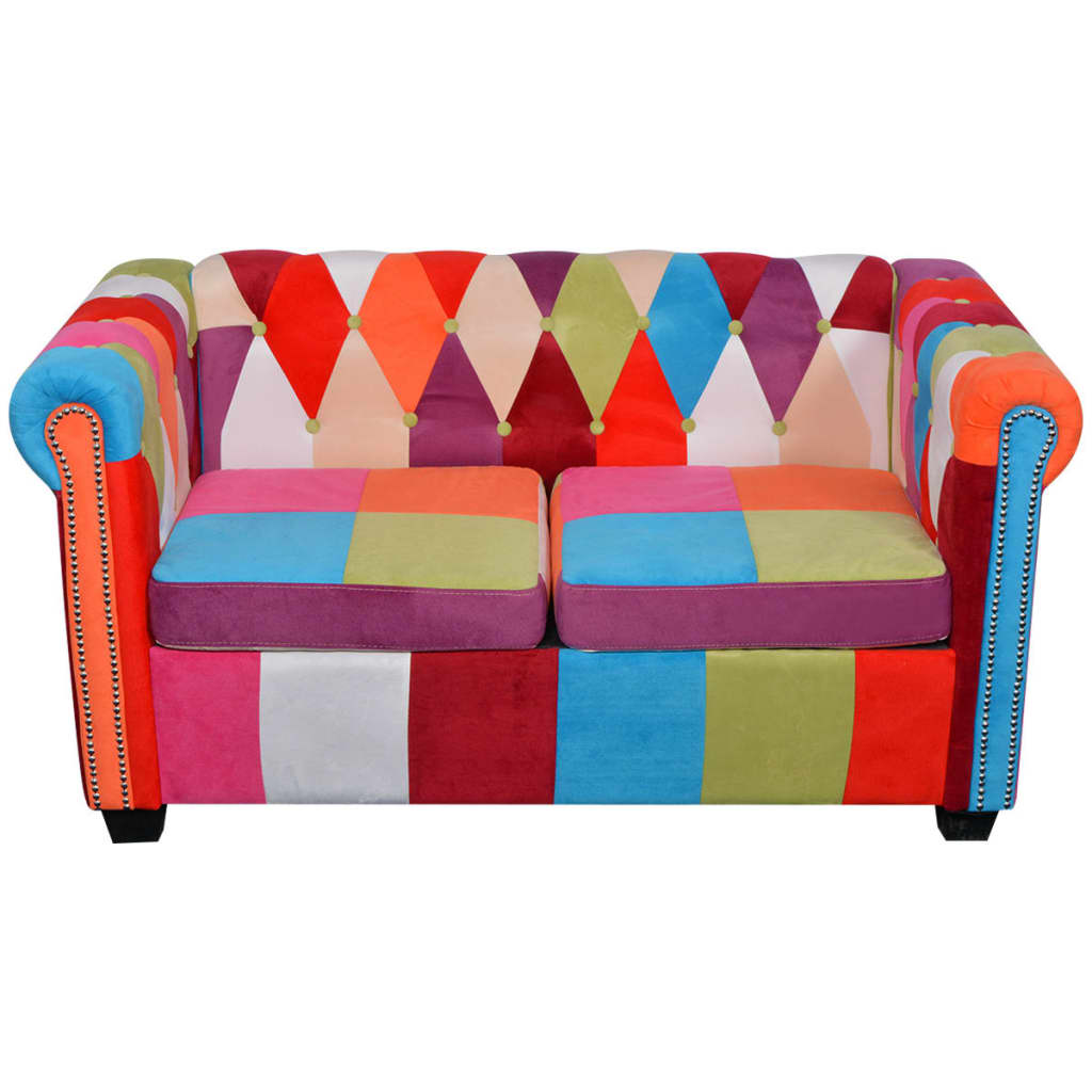 vidaXL Chesterfield-Sofa 2-Sitzer-Sofa Stoff