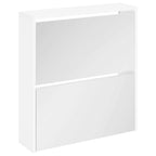 vidaXL Schuhschrank mit 2 Fächern Spiegel Weiß 63x17x67 cm