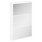 vidaXL Schuhschrank mit 3 Fächern Spiegel Weiß 63x17x102,5 cm