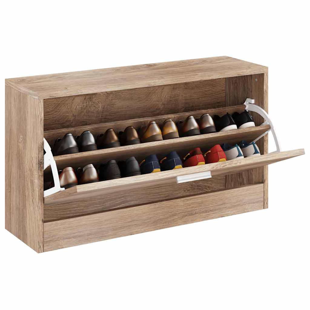 vidaXL Schuhbank Eiche 80x24x45 cm