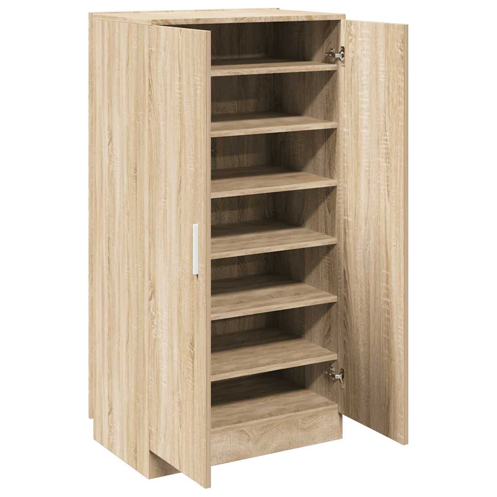 vidaXL Schuhschrank mit 7 Fächern Eiche-Optik