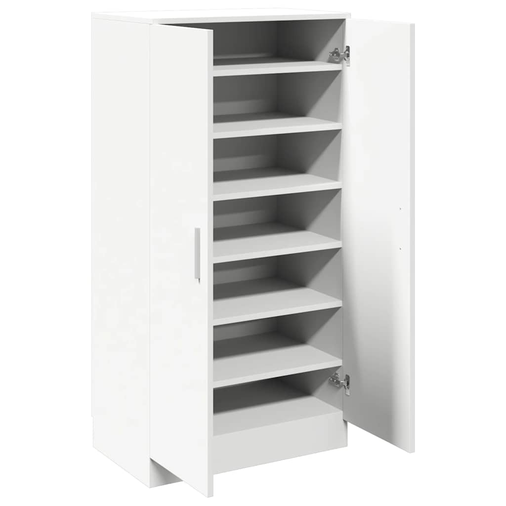 vidaXL Schuhschrank mit 7 Fächern Weiß