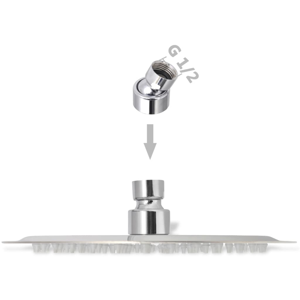 vidaXL Regenbrause Edelstahl 20 cm Rund