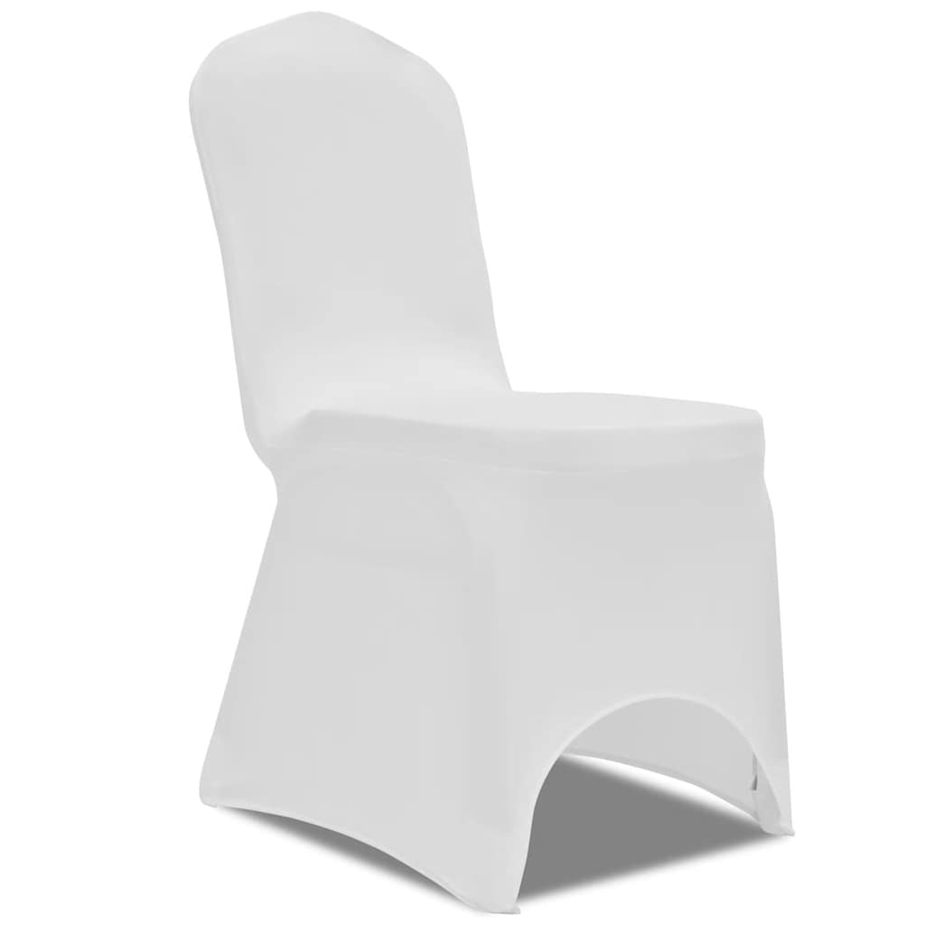 vidaXL Stretch Stuhlbezug 4 Stück Weiß