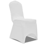 vidaXL Stretch Stuhlbezug 4 Stück Weiß