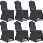 vidaXL Stretch Stuhlbezug 6 Stück Anthrazit