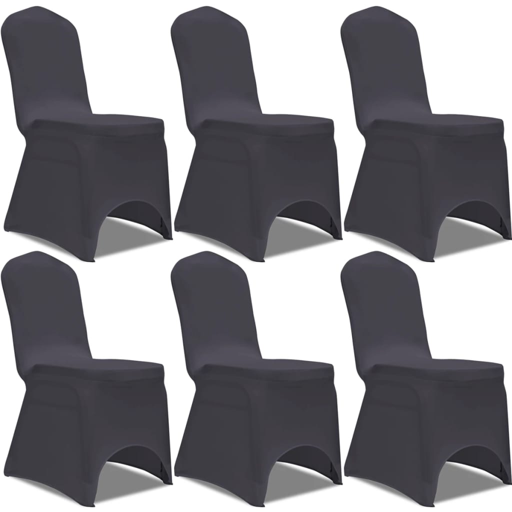 vidaXL Stretch Stuhlbezug 6 Stück Anthrazit