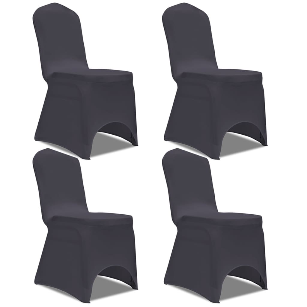 vidaXL Stretch Stuhlbezug 4 Stück Weiß