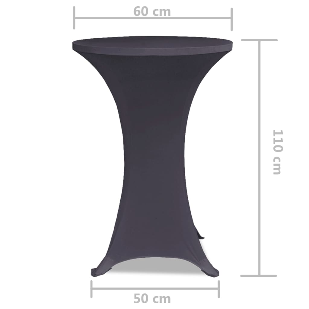vidaXL Tischhusse Stretchhusse 2 Stk 60 cm Anthrazit