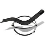 vidaXL Sonnenliege Geometrisch Outdoor Stahl Schwarz und Grau