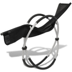 vidaXL Sonnenliege Geometrisch Outdoor Stahl Schwarz und Grau