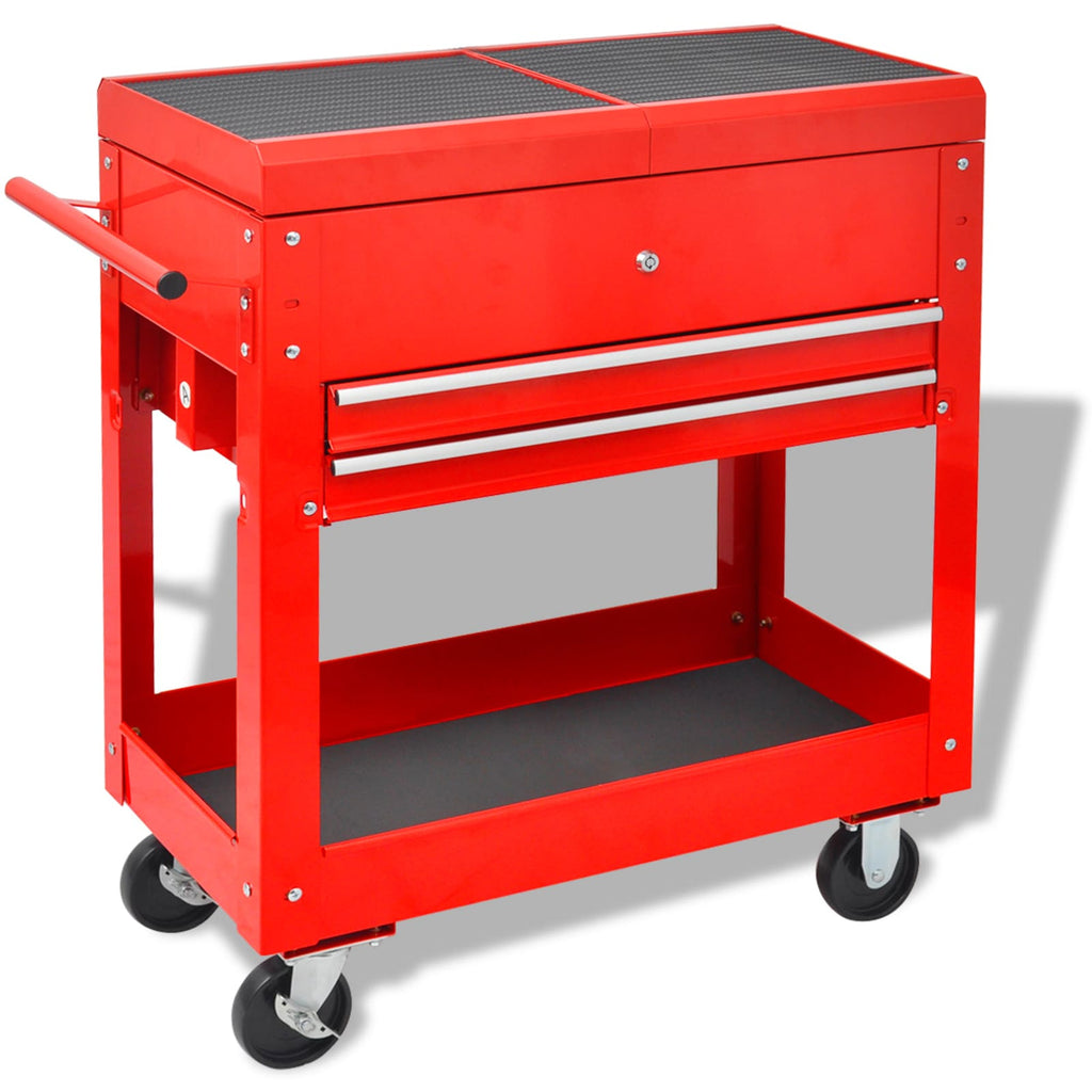 vidaXL Werkzeugwagen Rot 70,5 x 37 x 71 cm Stahl