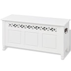 vidaXL Aufbewahrungsbank Barockstil MDF Weiß