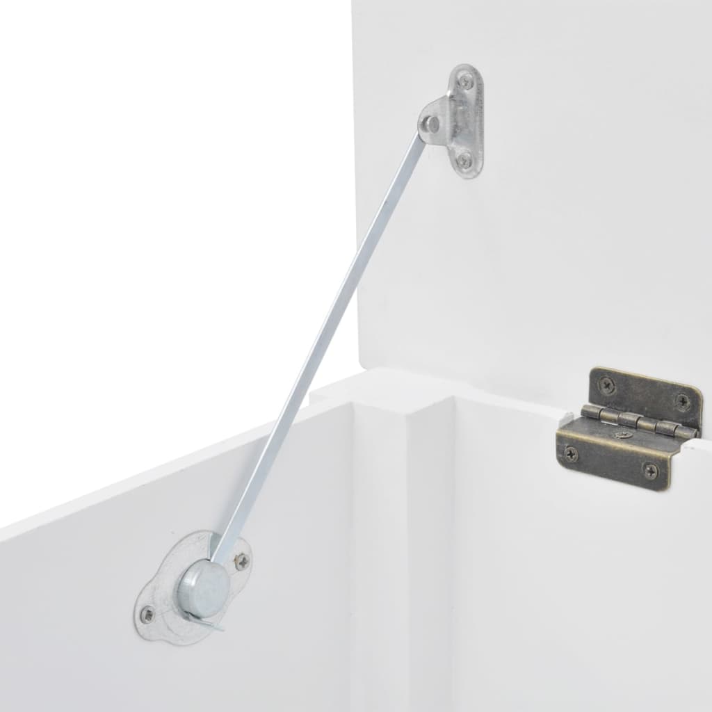 vidaXL Aufbewahrungsbank Barockstil MDF Weiß