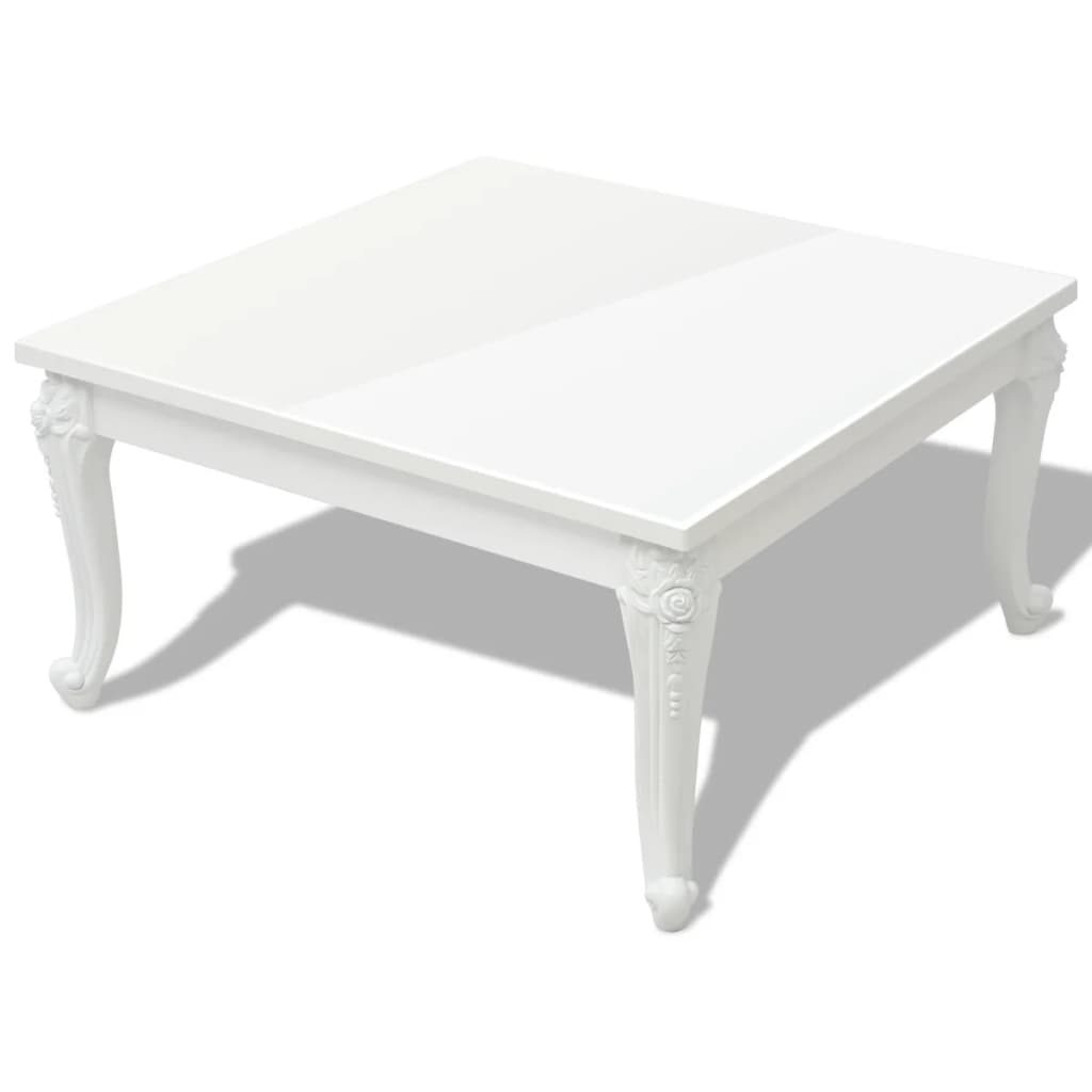 vidaXL Couchtisch 80x80x42 cm Hochglanz-Weiß