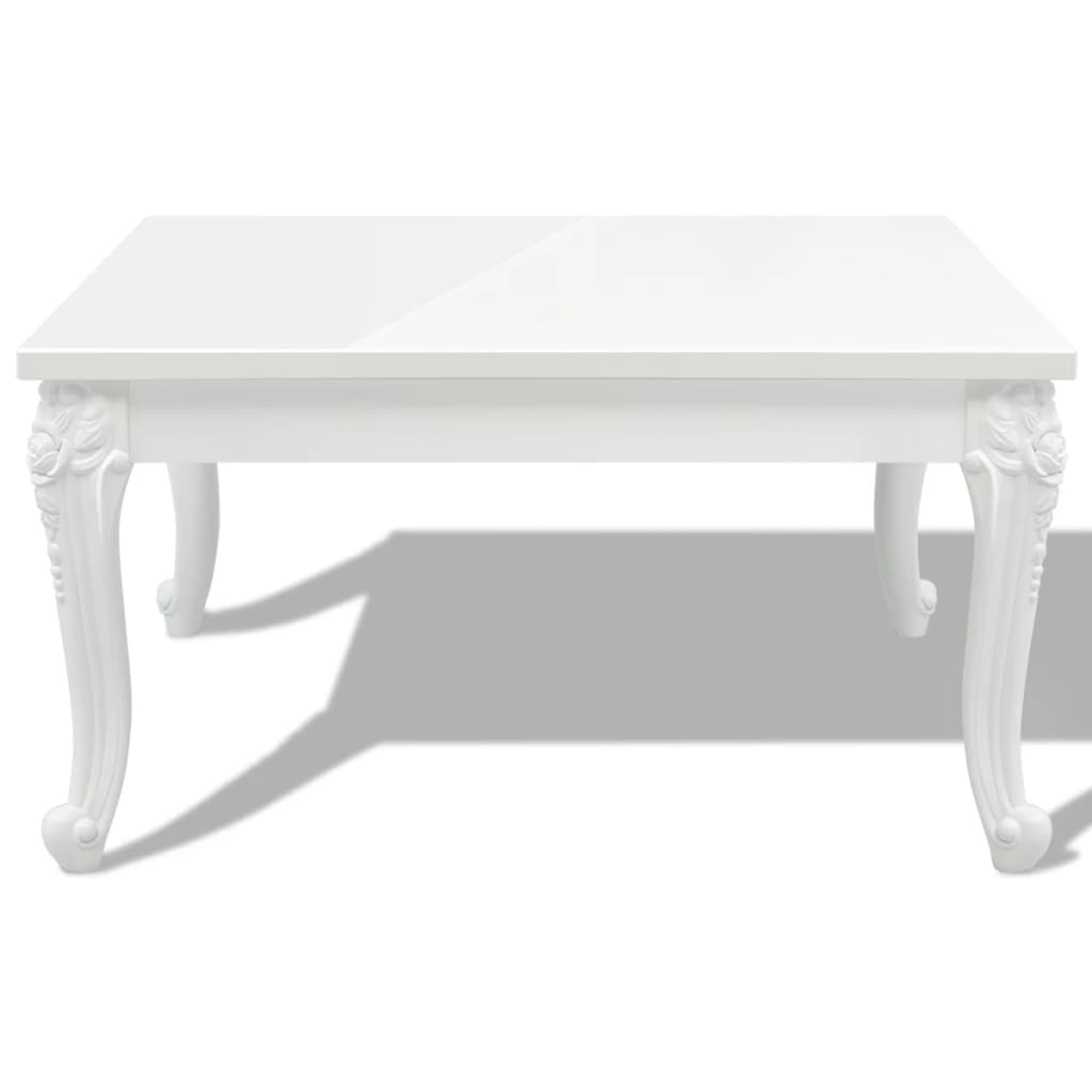 vidaXL Couchtisch 80x80x42 cm Hochglanz-Weiß
