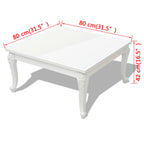 vidaXL Couchtisch 80x80x42 cm Hochglanz-Weiß