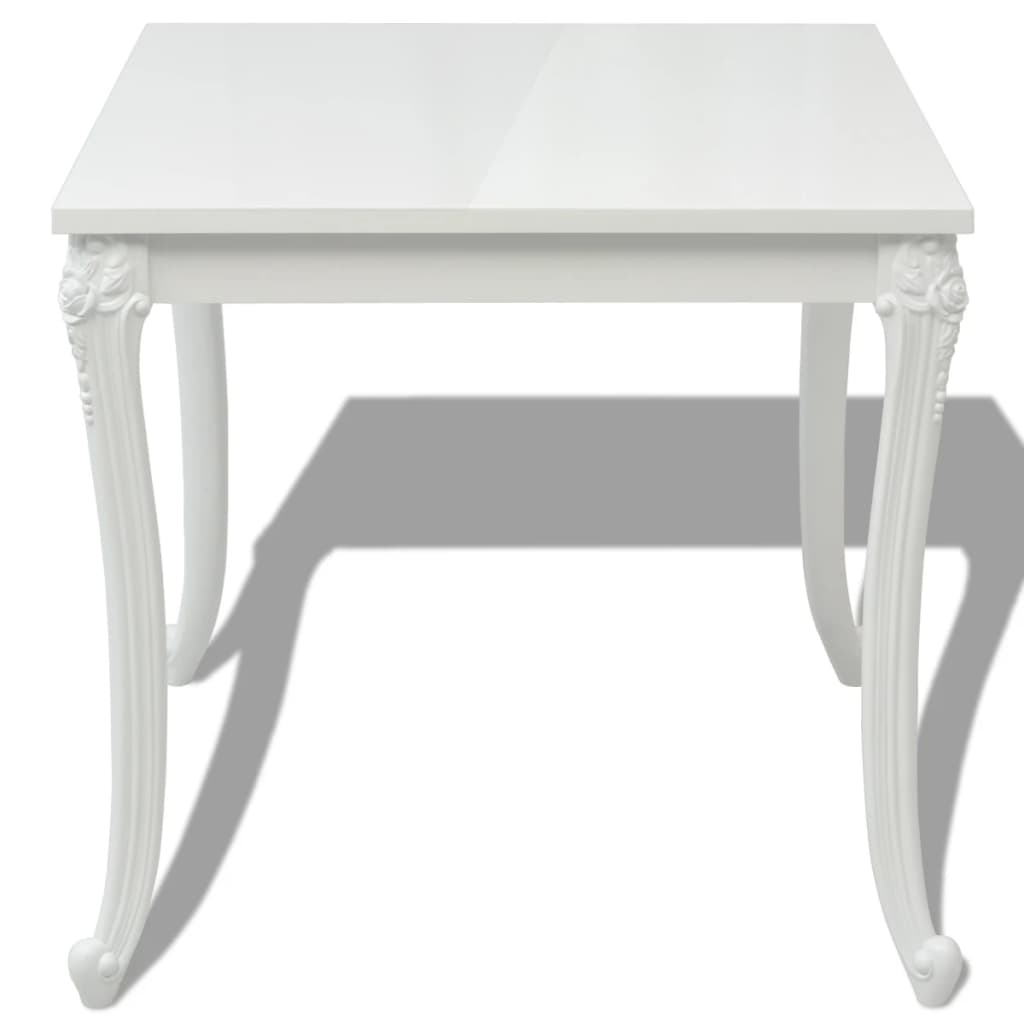 vidaXL Esstisch 80x80x76 cm Hochglanz-Weiß