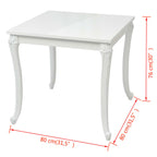 vidaXL Esstisch 80x80x76 cm Hochglanz-Weiß