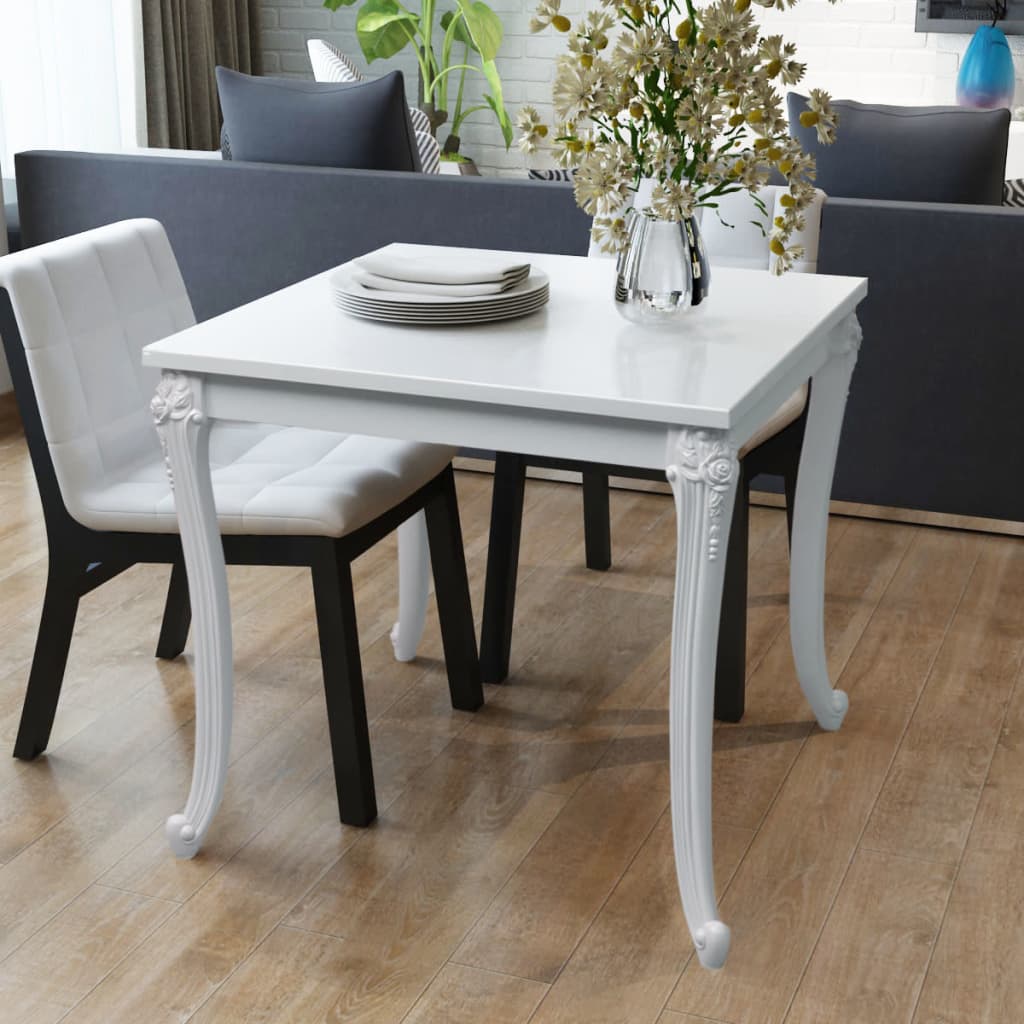 vidaXL Esstisch 80x80x76 cm Hochglanz-Weiß