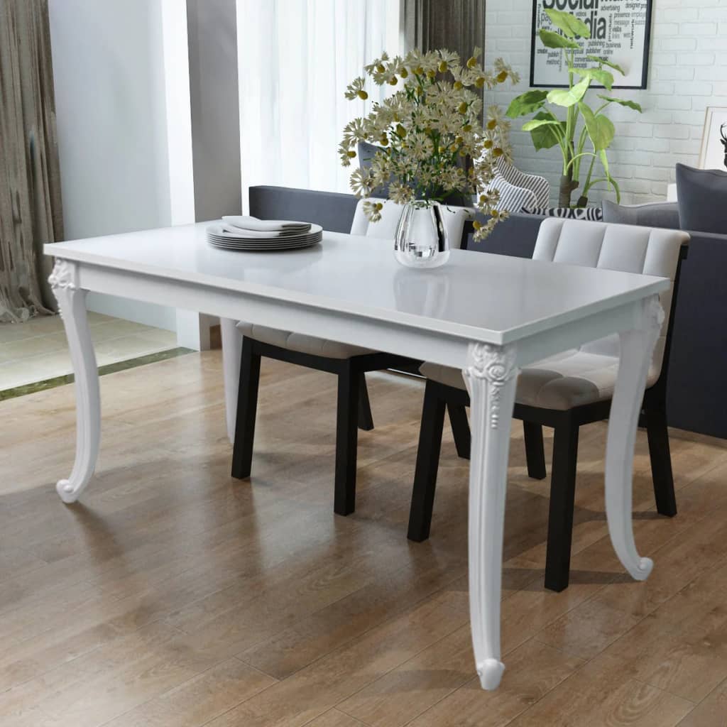 vidaXL Esstisch 80x80x76 cm Hochglanz-Weiß