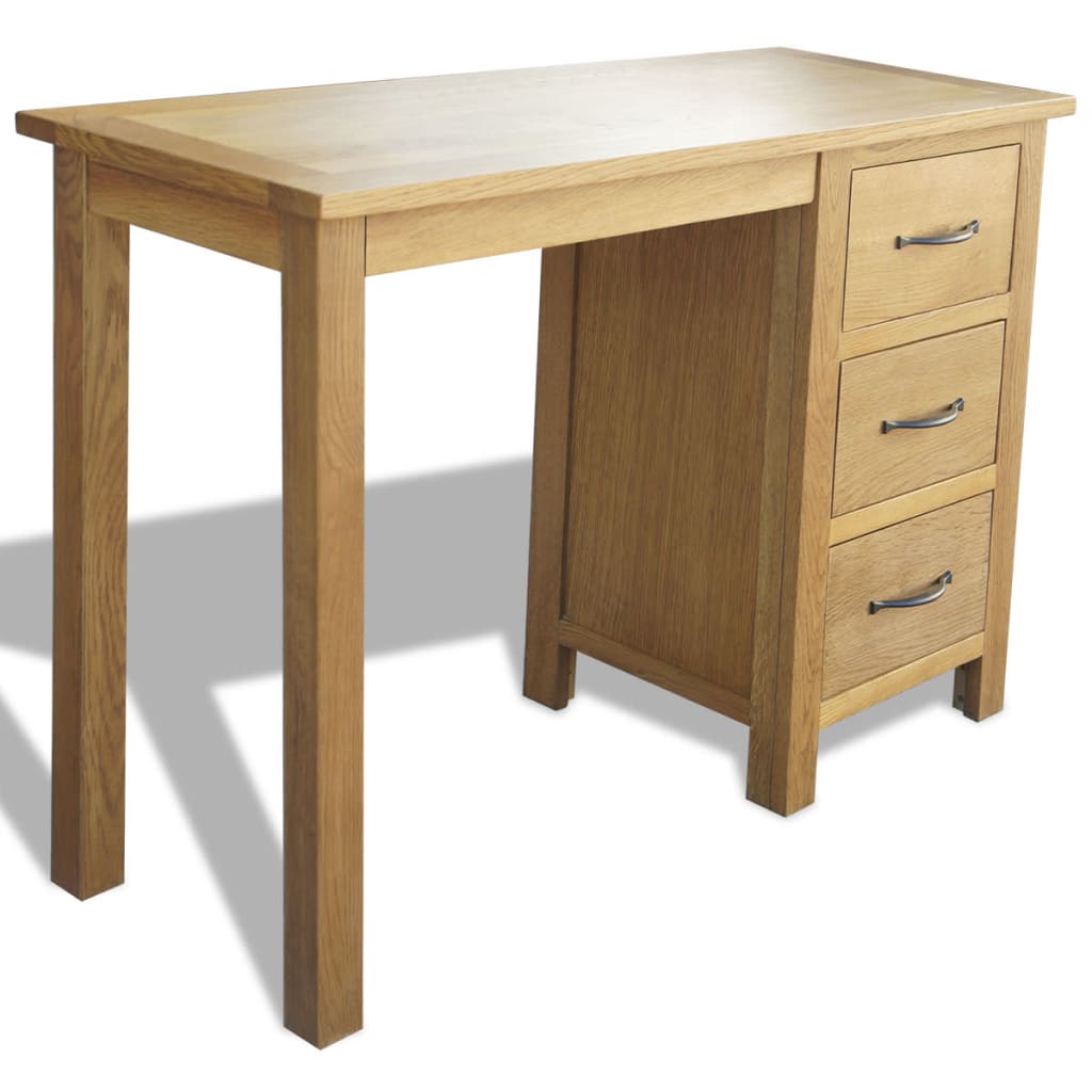 vidaXL Schreibtisch mit 3 Schubladen 106x40x75 cm Massivholz Eiche