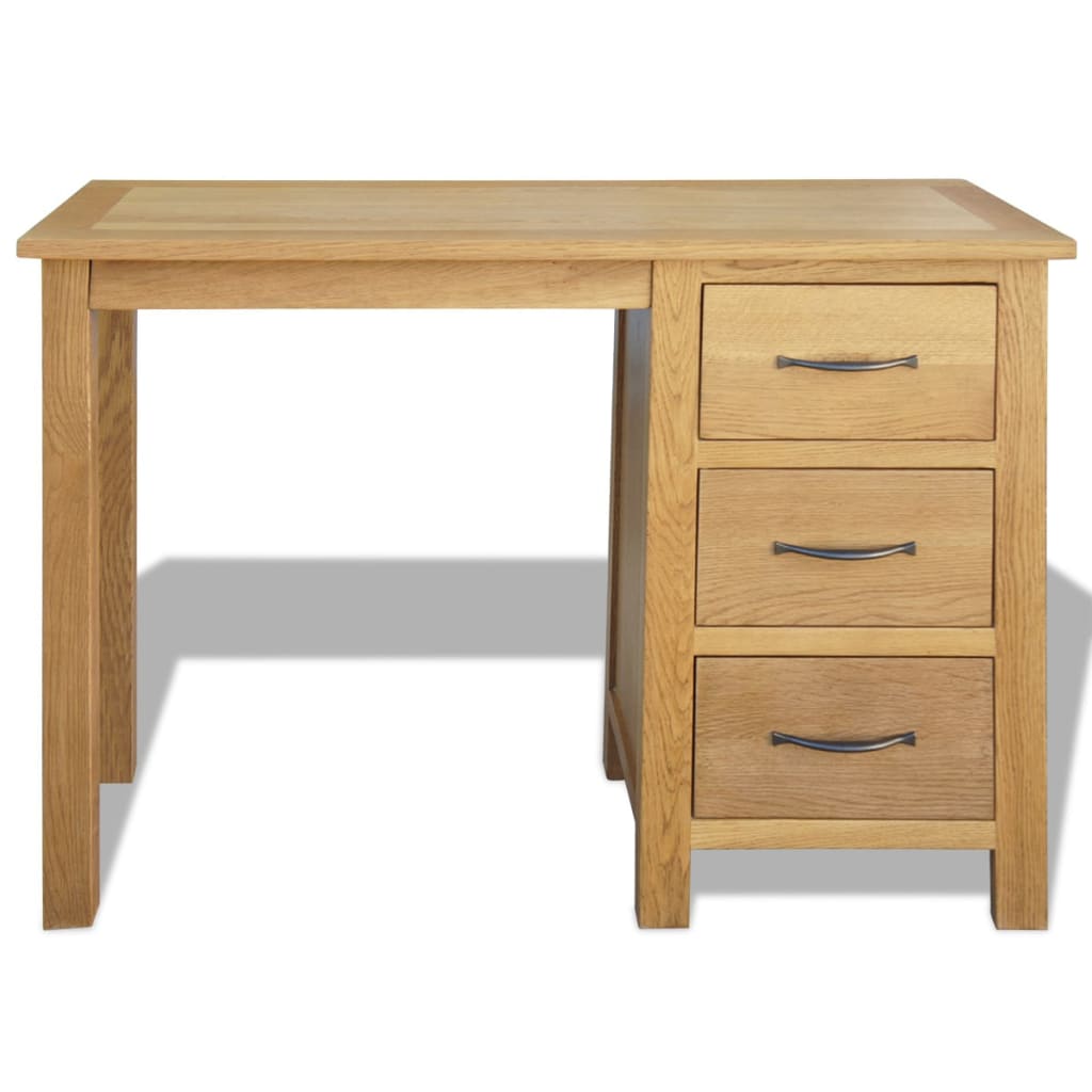 vidaXL Schreibtisch mit 3 Schubladen 106x40x75 cm Massivholz Eiche
