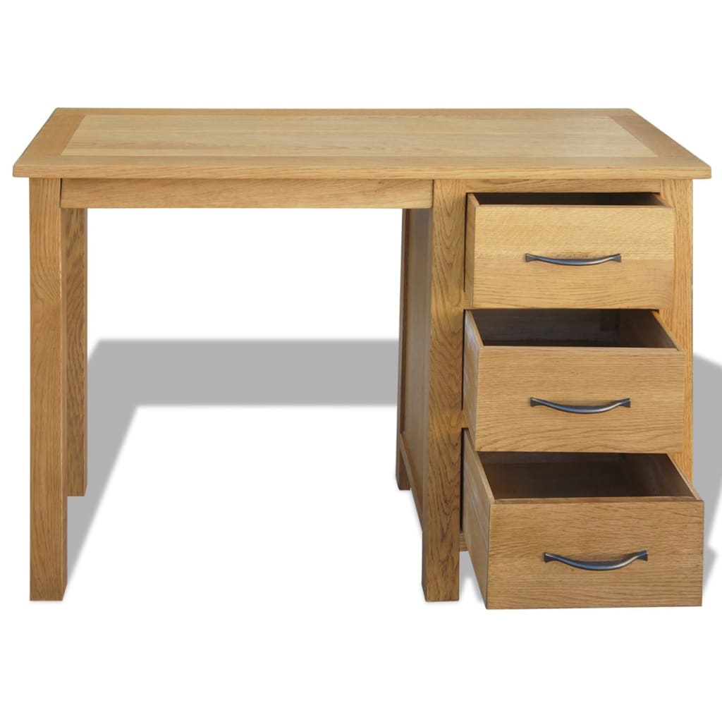 vidaXL Schreibtisch mit 3 Schubladen 106x40x75 cm Massivholz Eiche