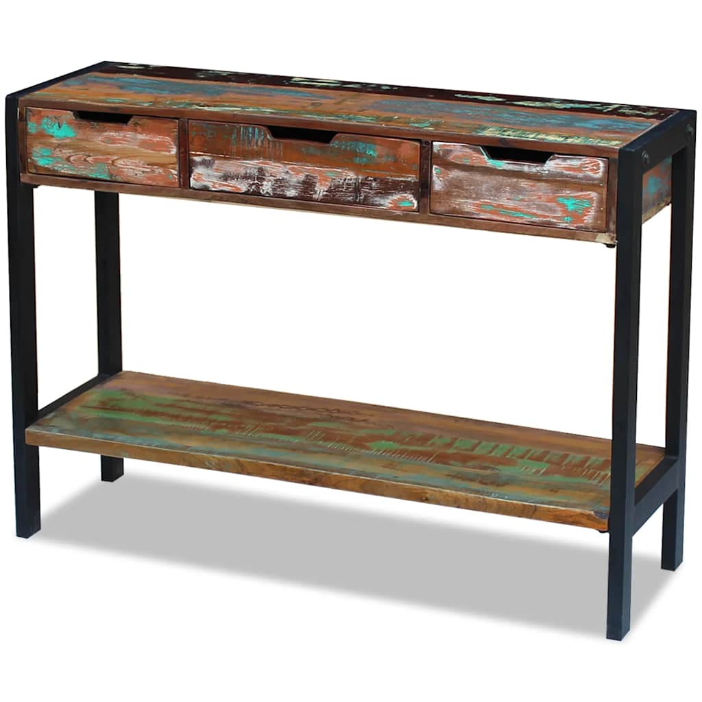 vidaXL Sideboard mit 3 Schubladen Altholz Massiv