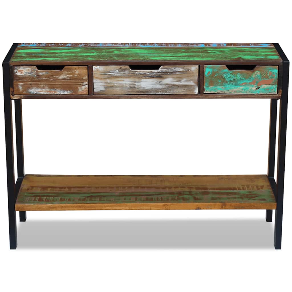 vidaXL Sideboard mit 3 Schubladen Altholz Massiv