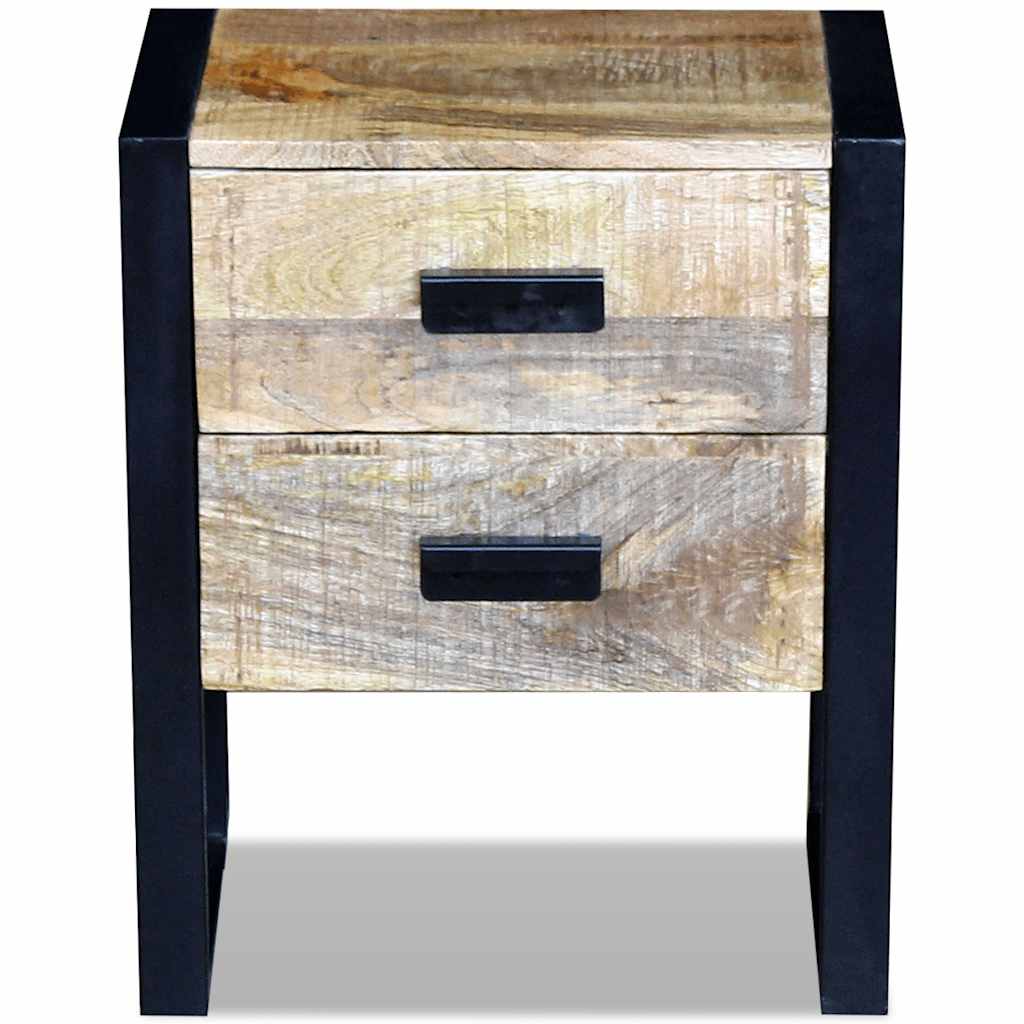 vidaXL Beistelltisch mit 2 Schubladen Mango Holz 43x33x51 cm