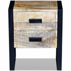 vidaXL Beistelltisch mit 2 Schubladen Mango Holz 43x33x51 cm
