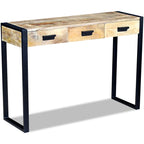 vidaXL Konsolentisch mit 3 Schubladen Mangoholz Massiv 110x35x78 cm