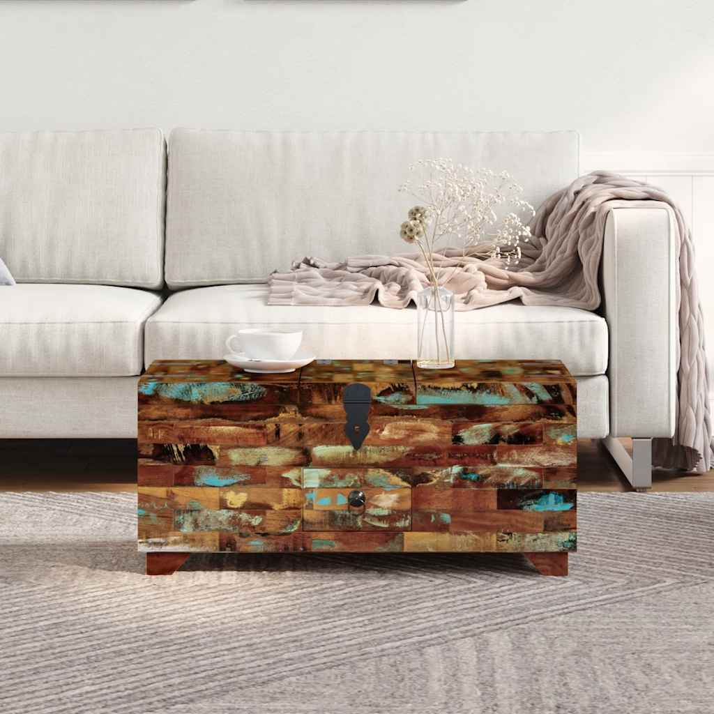 vidaXL Couchtisch Truhe Altholz Massiv 80x40x35 cm