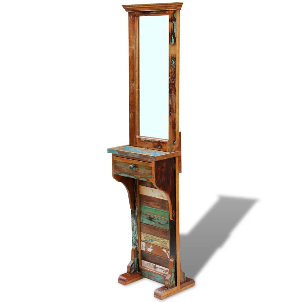 vidaXL Garderobenspiegel Altholz 47x23x180 cm
