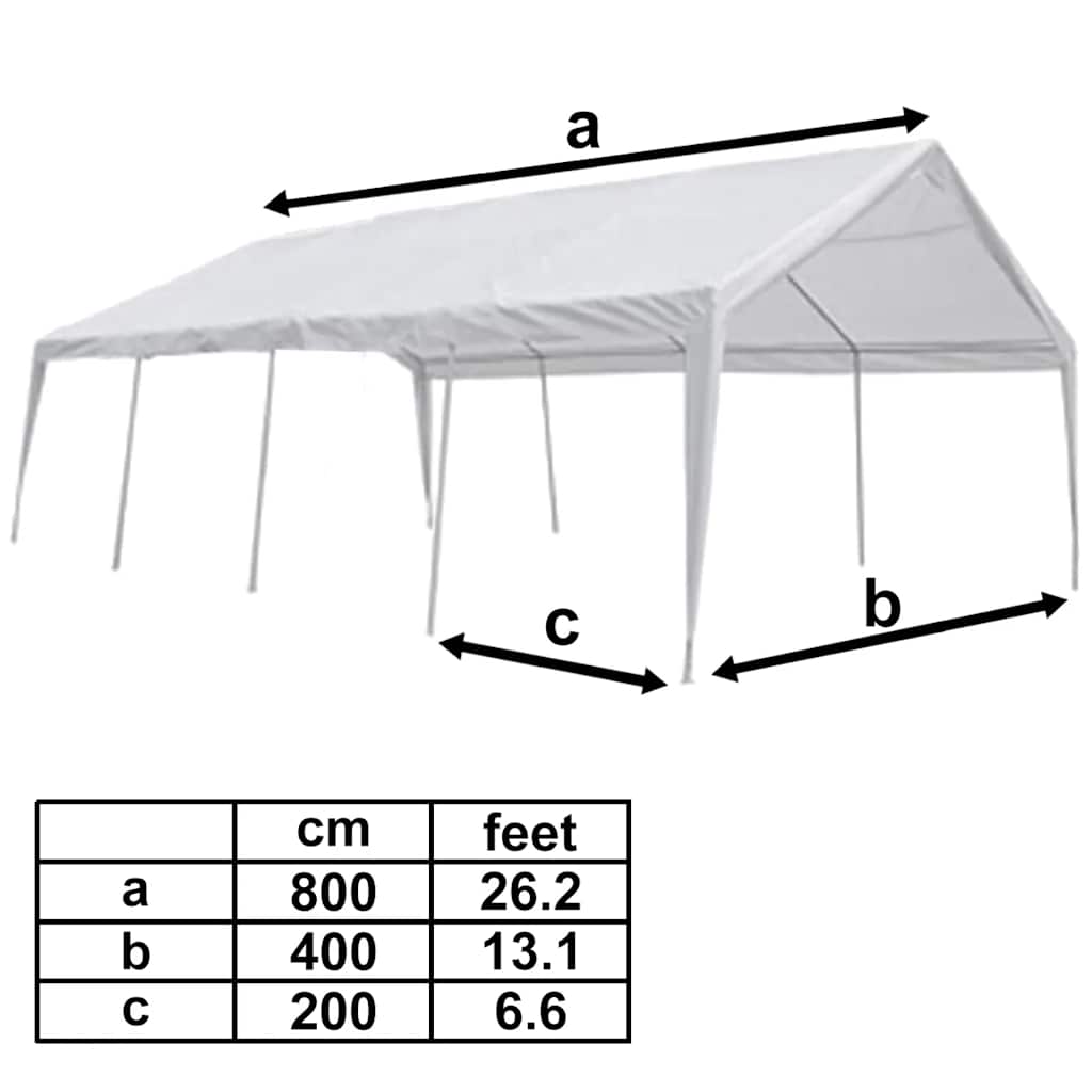 vidaXL Pavillon Weiß 8 x 4 m