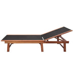 vidaXL Sonnenliegen 2 Stk. mit Tisch Akazie Massivholz und Textilene