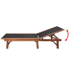 vidaXL Sonnenliegen 2 Stk. mit Tisch Akazie Massivholz und Textilene
