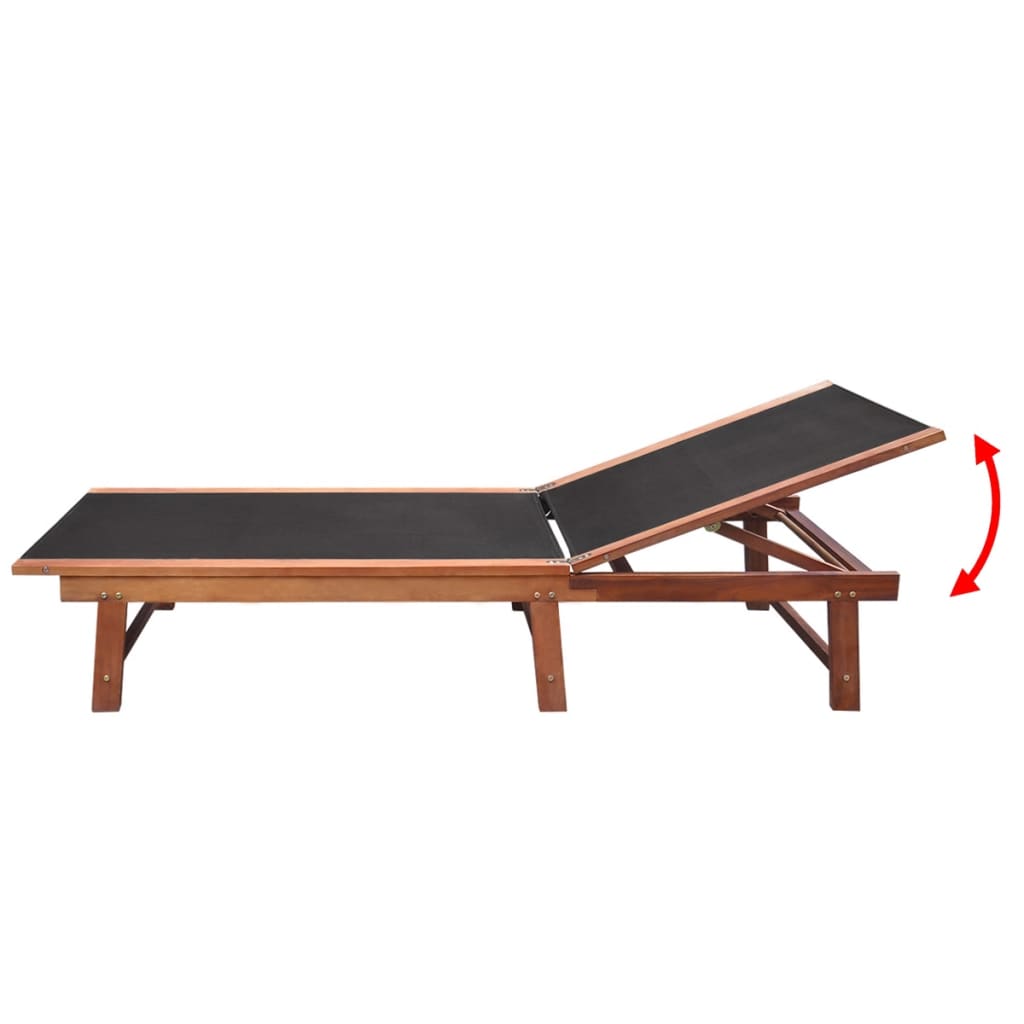 vidaXL Sonnenliegen 2 Stk. mit Tisch Akazie Massivholz und Textilene