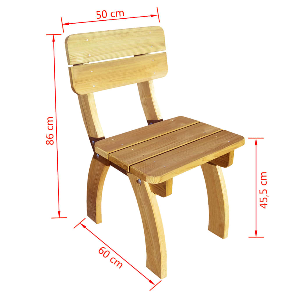 vidaXL Gartenstühle 2 Stk. Imprägniertes Kiefernholz