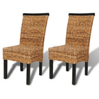 vidaXL Esszimmerstühle 2 Stk. Abaca und Mango Massivholz