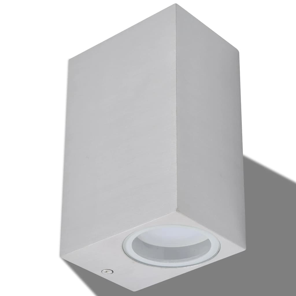 vidaXL LED-Außenwandleuchten 2 Stk. Quadratisch Auf-/Abwärts