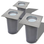 vidaXL LED-Bodeneinbaustrahler 3 Stk. Outdoor Quadratisch