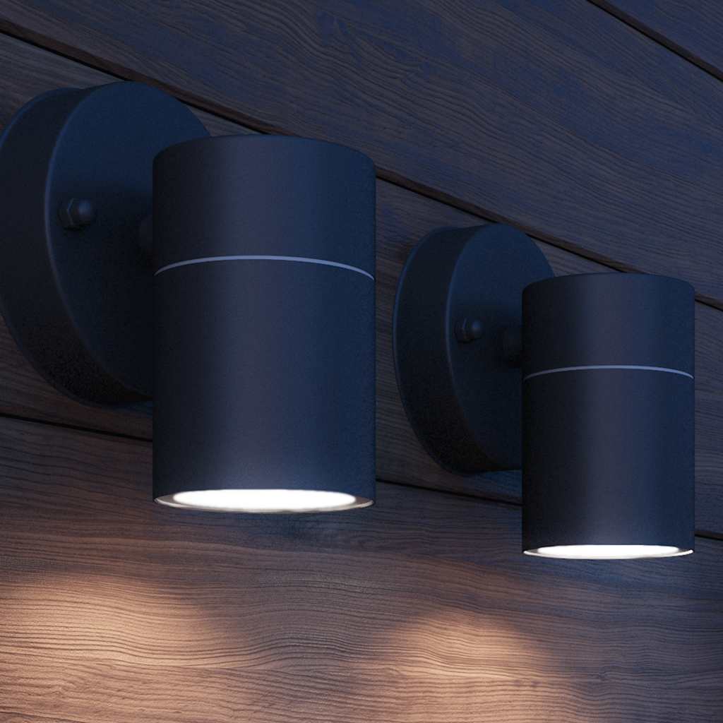vidaXL LED Außenwandleuchten 2 Stk. Edelstahl Abwärtsstrahlend