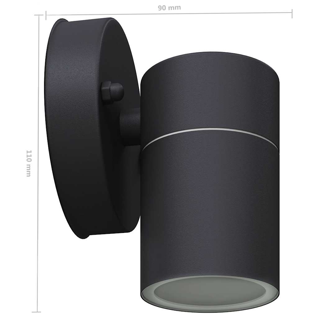 vidaXL LED Außenwandleuchten 2 Stk. Edelstahl Abwärtsstrahlend