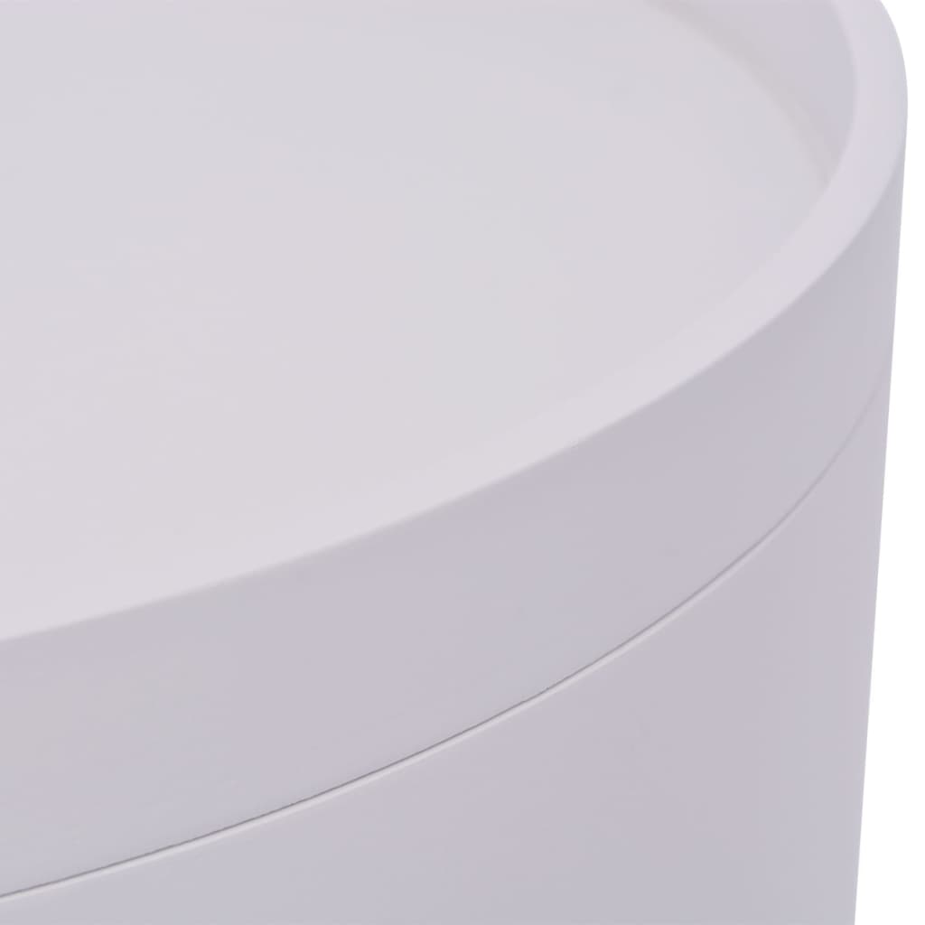 vidaXL Beistelltisch mit Serviertablett rund 39,5x44,5 cm weiß